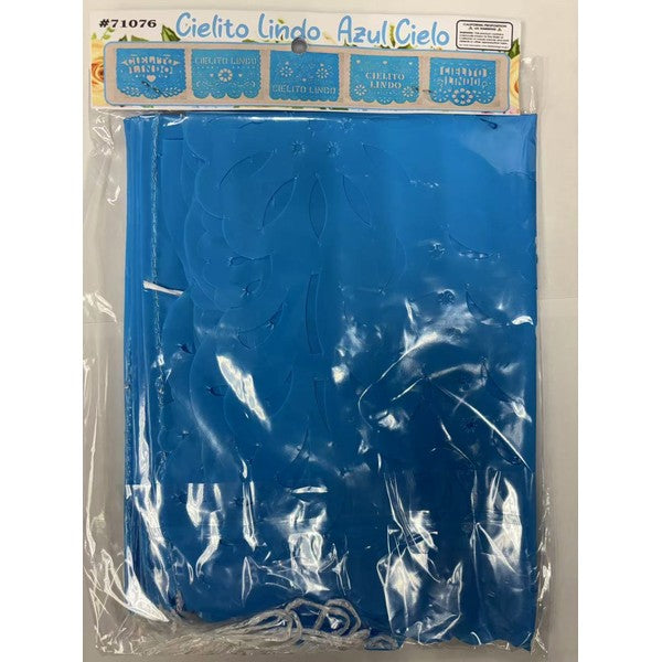 Blue Cielito Lindo papel picado banner, 10 flags